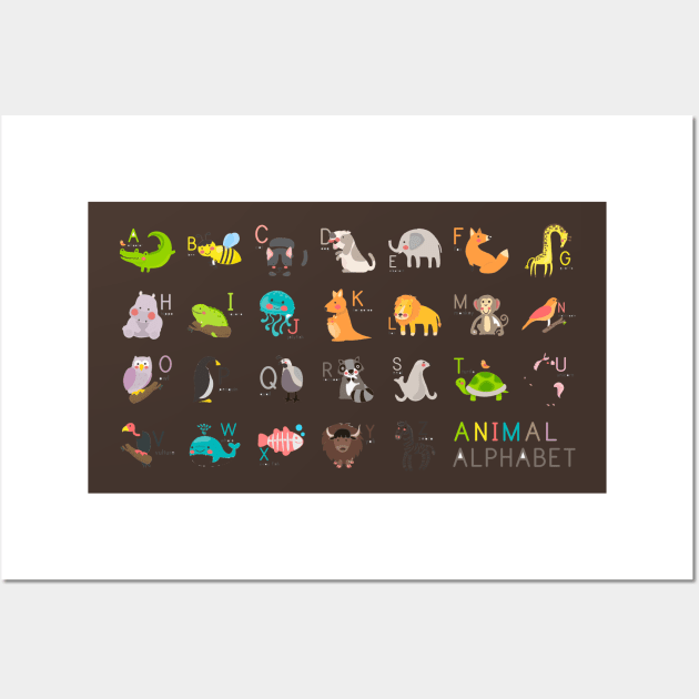 Animal alphabet Wall Art by King Tiger